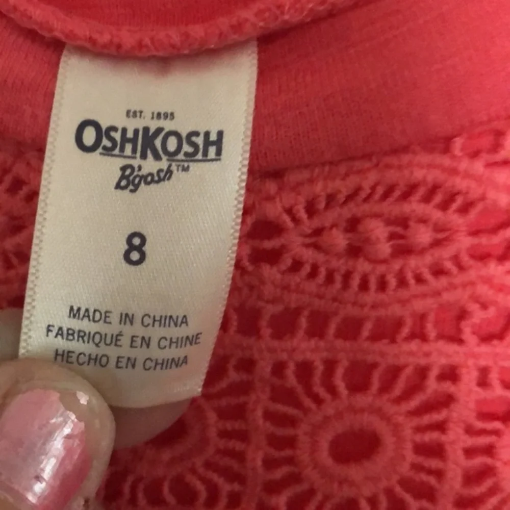 Oshkosh girls size 8 dress with crochet like‎ detailing